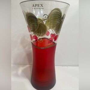 Apex Decorative Red Tall Vase Made In Poland